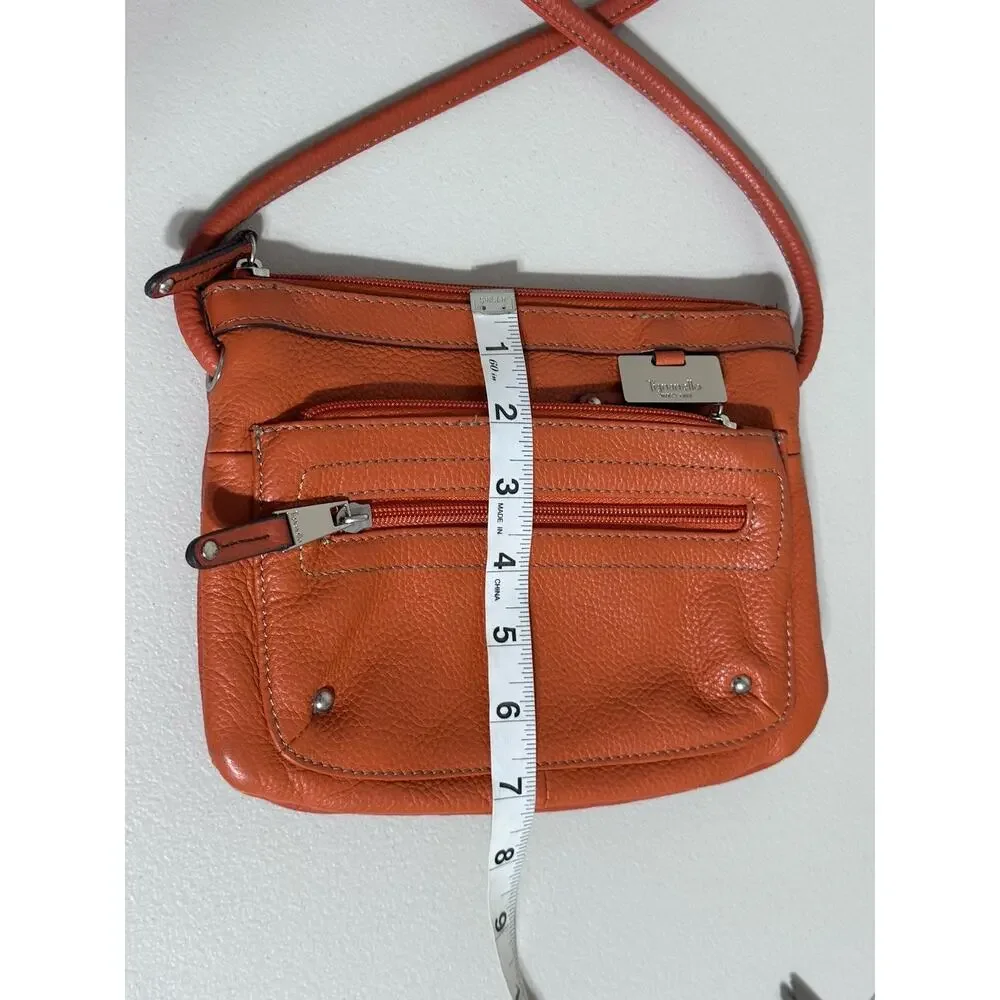 Tignanello Women's Small Pebble Leather Shoulder Crossbody Bag Orange